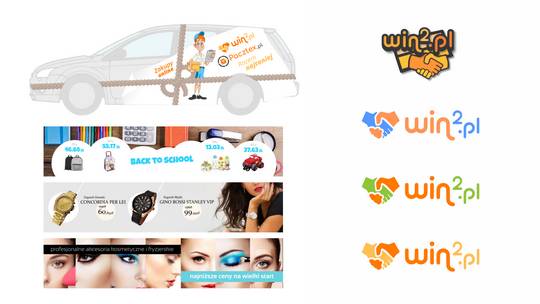 win2.pl - logo, samochód, banery